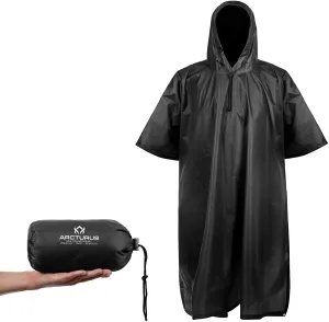 Arcturus Lightweight Ripstop Nylon Rain Poncho with Adjustable Hood