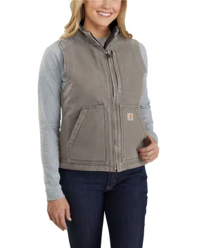 Carhartt Women's Sherpa-Lined Mock Neck Vest - Taupe