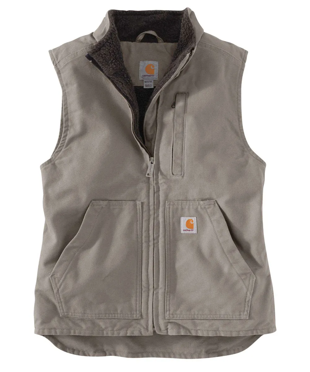 Carhartt Women's Sherpa-Lined Mock Neck Vest - Taupe