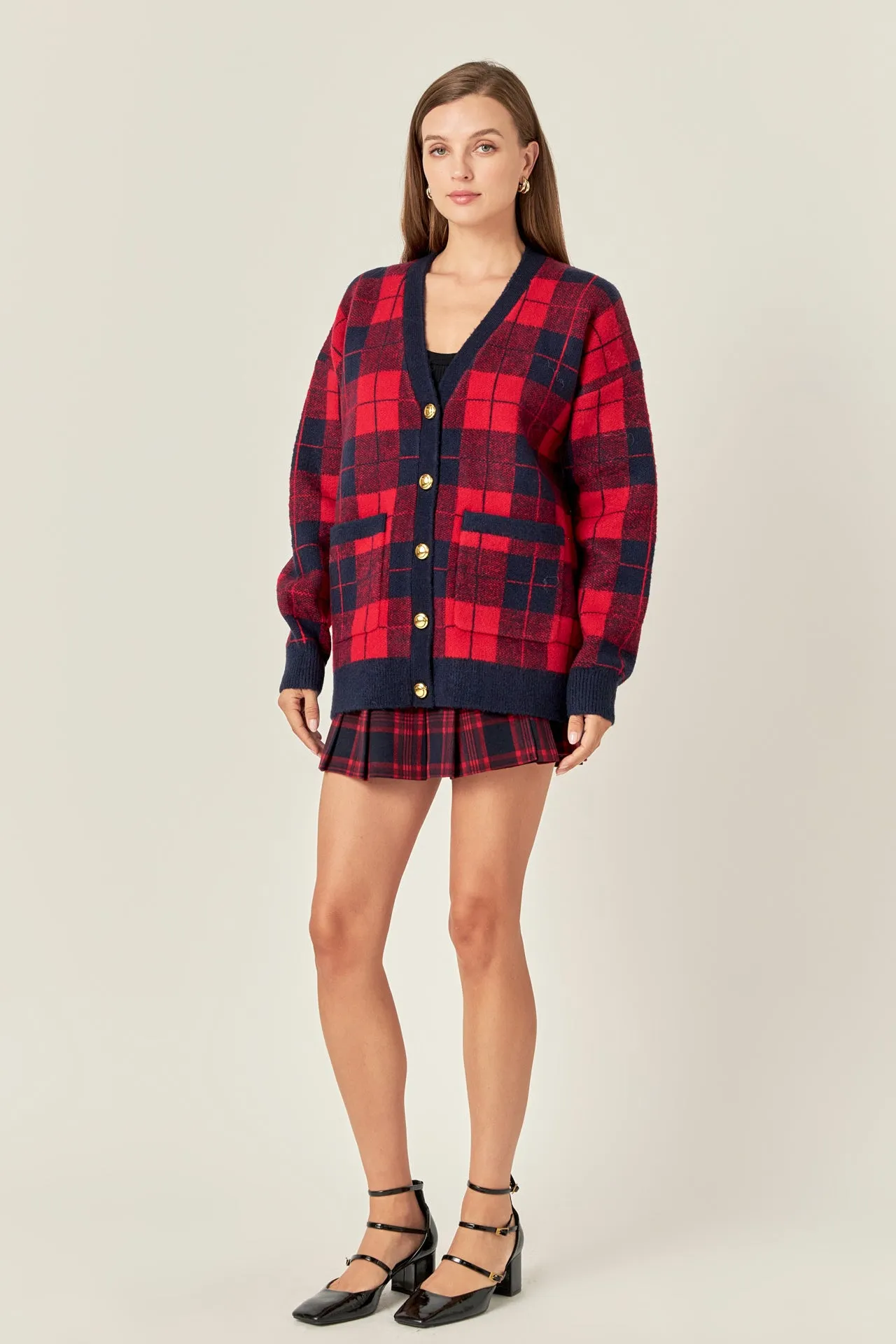 Check Cardigan