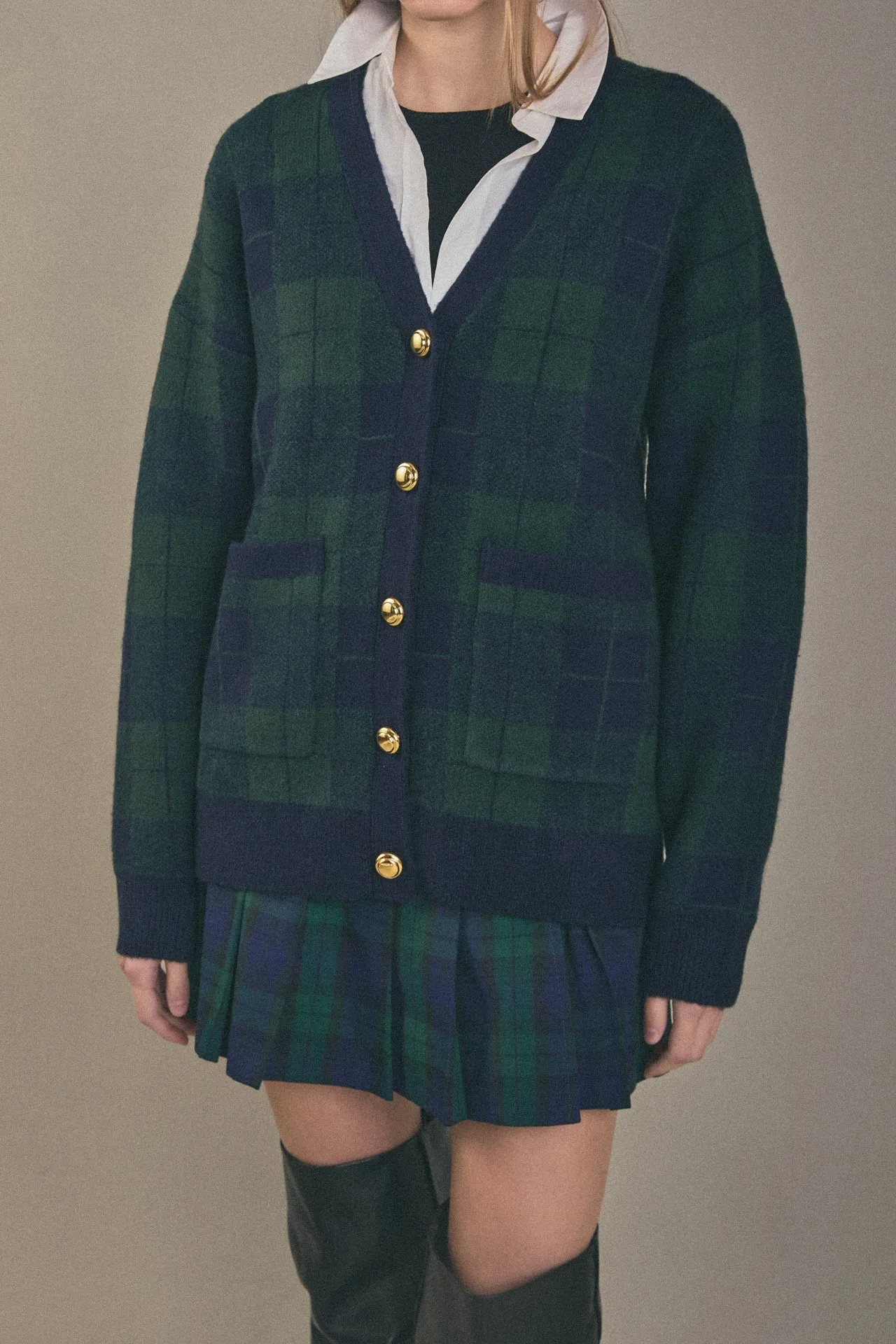 Check Cardigan