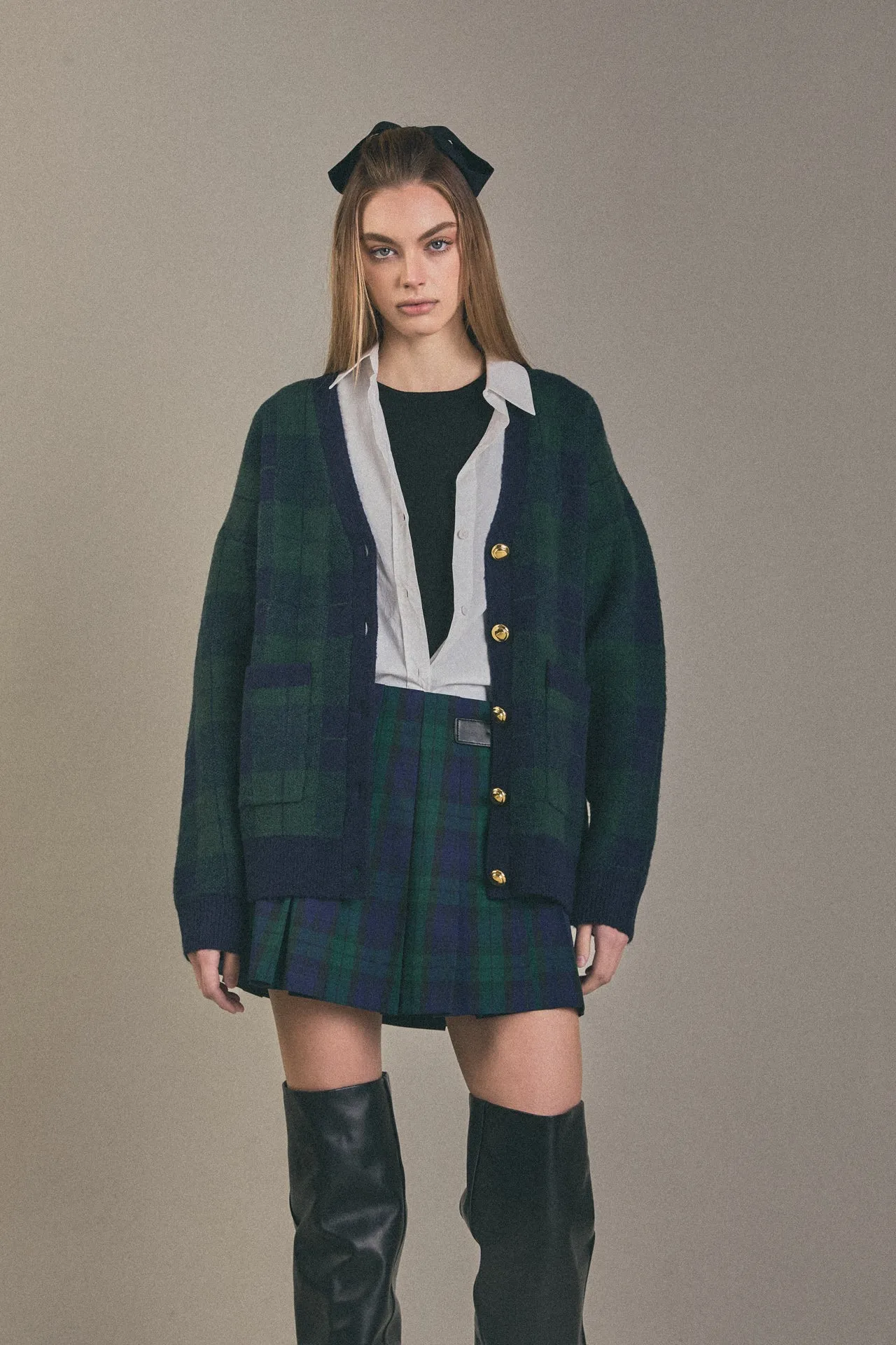 Check Cardigan