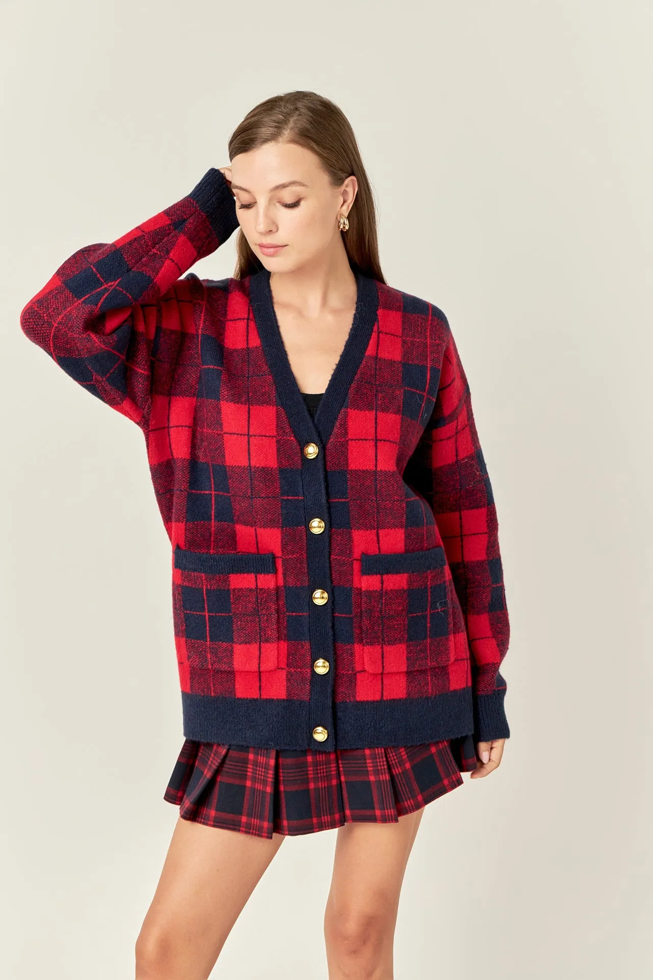 Check Cardigan