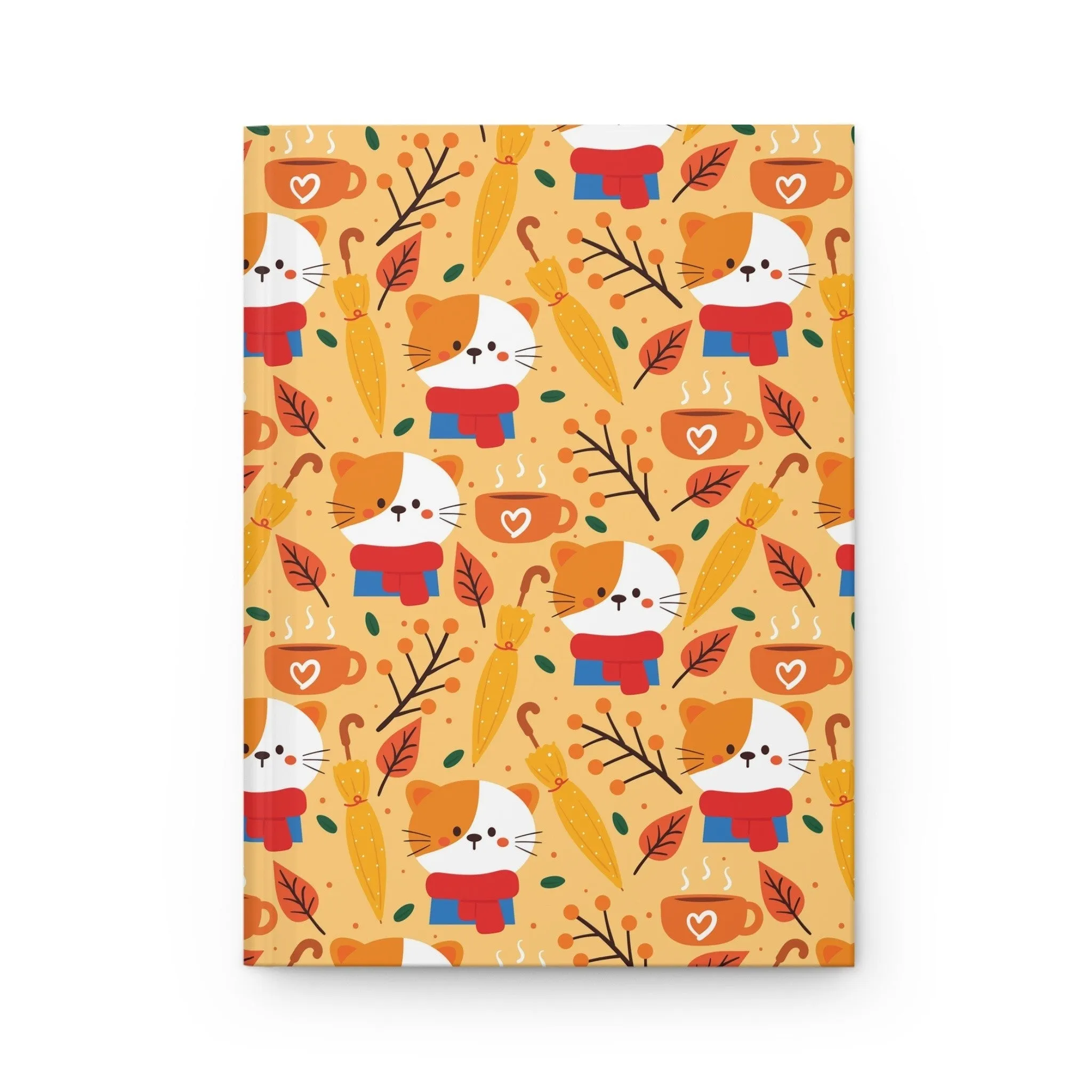 Cozy Fall Cat Hardcover Journal