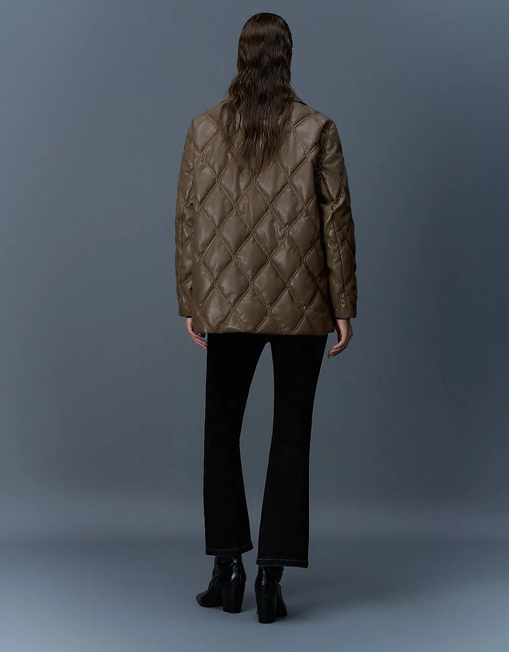 Embossed Straight Padded Coat