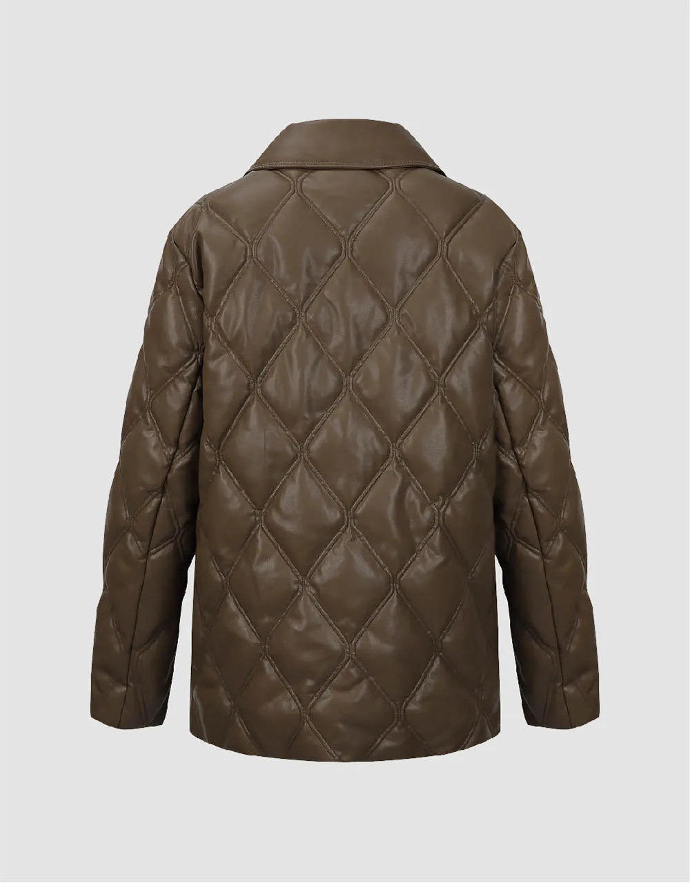 Embossed Straight Padded Coat