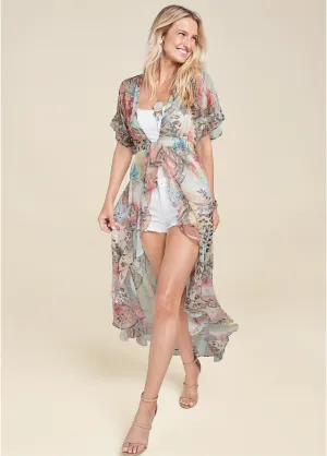 Floral Paisley Maxi Top - Blush Multi