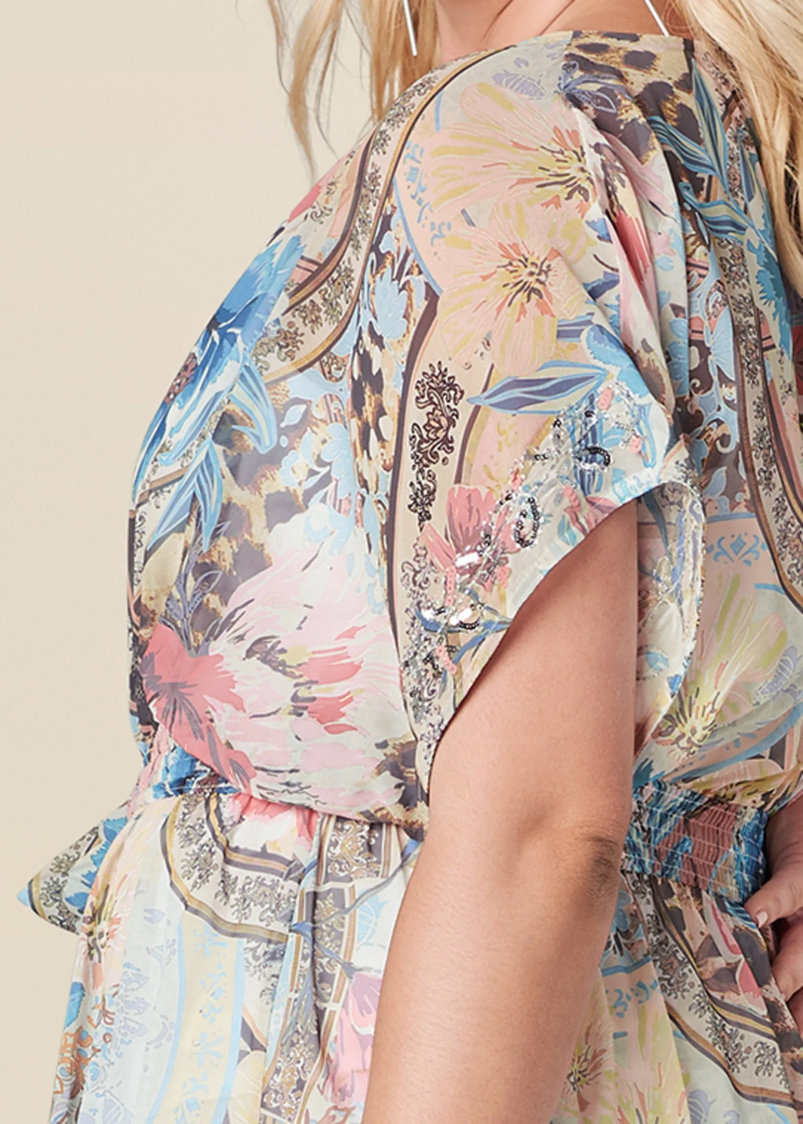 Floral Paisley Maxi Top - Blush Multi