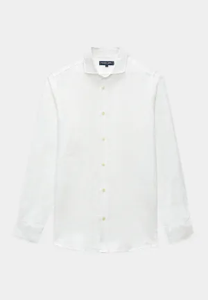 Frescobol Antonio Linen Shirt White