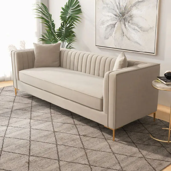 Fully Upholstered Indoor Furniture - Sofa Set - Flax