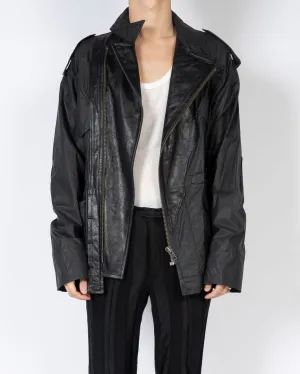 FW17 Black Safari Jacket with Black Leather Patches 1 of 1 Sample