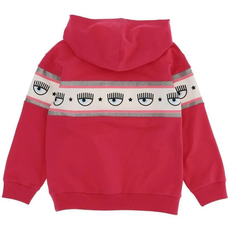 Girls Fuchsia Pink Eyes Hoodie