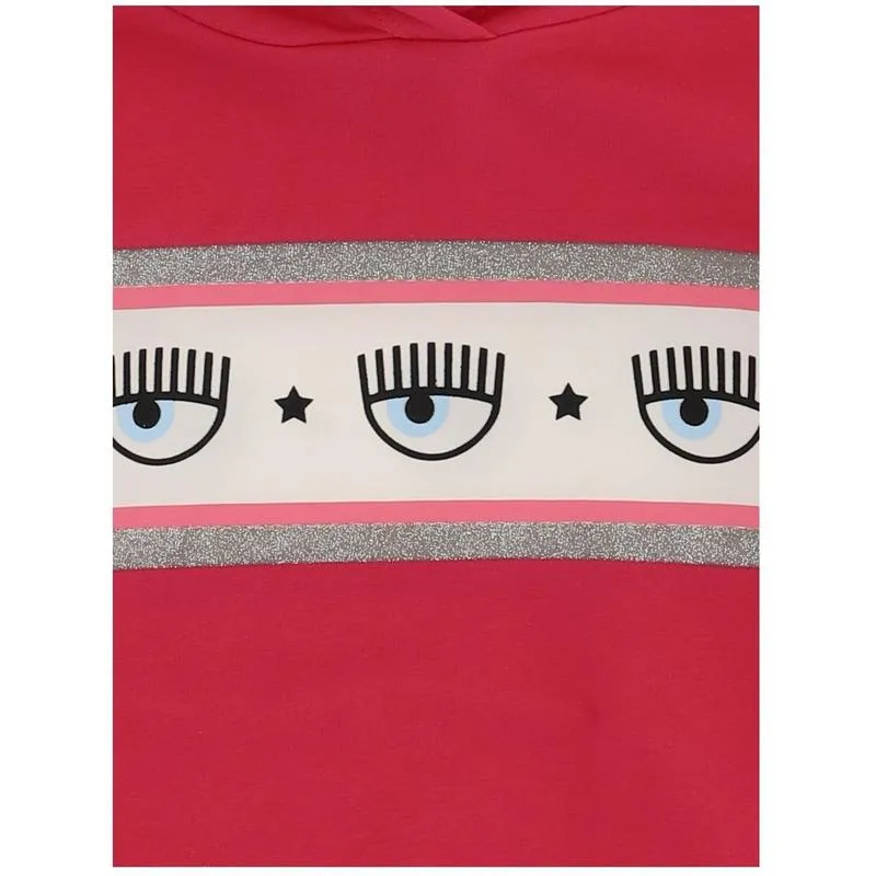 Girls Fuchsia Pink Eyes Hoodie