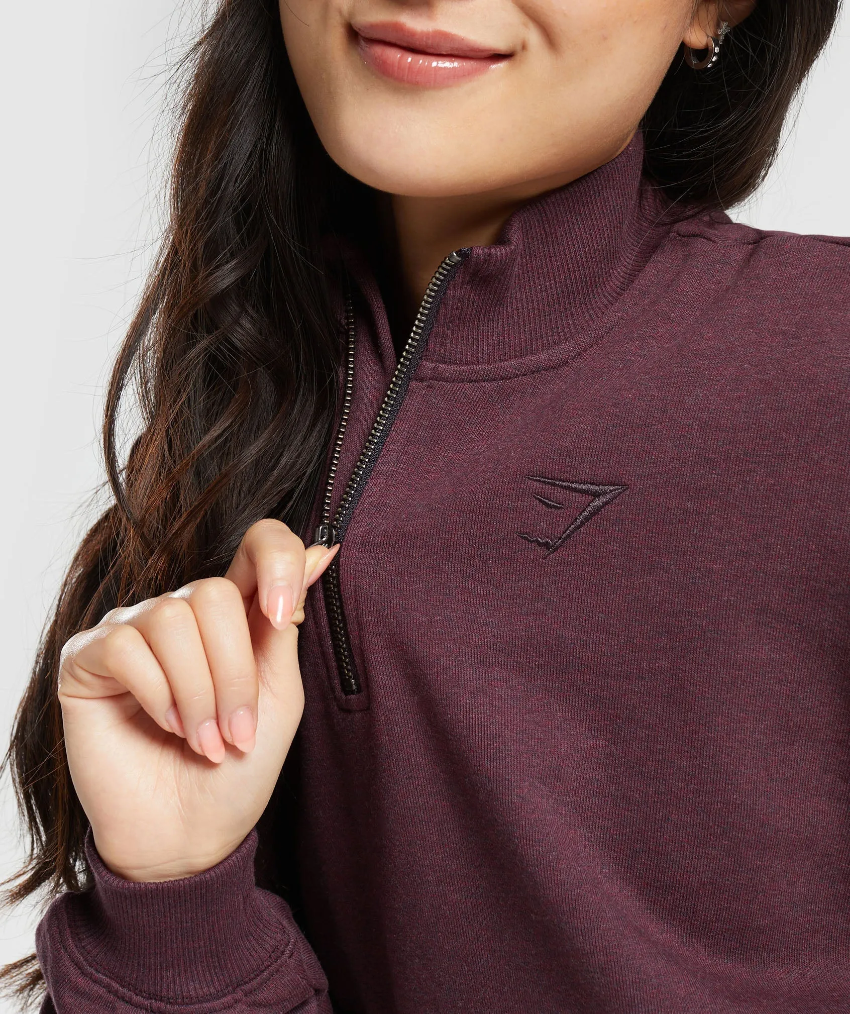 Gymshark Rest Day Sweats 1/2 Zip Pullover - Bros Deep Plum Marl