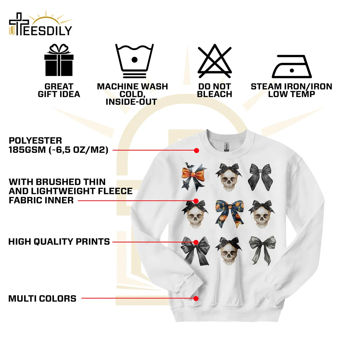 Halloween Skull Black Bow Shirt, Retro Halloween Sweatshirt, Fall Spooky Season T-shirt, Black Bow Skull Hoodies Mug, Halloween Costume Gift