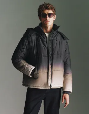 Hooded Gradient Padded Coat