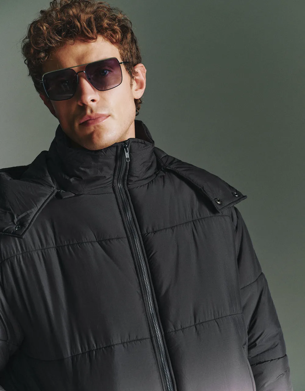 Hooded Gradient Padded Coat