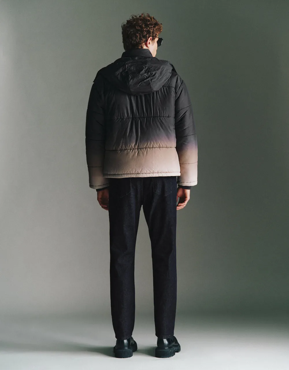 Hooded Gradient Padded Coat
