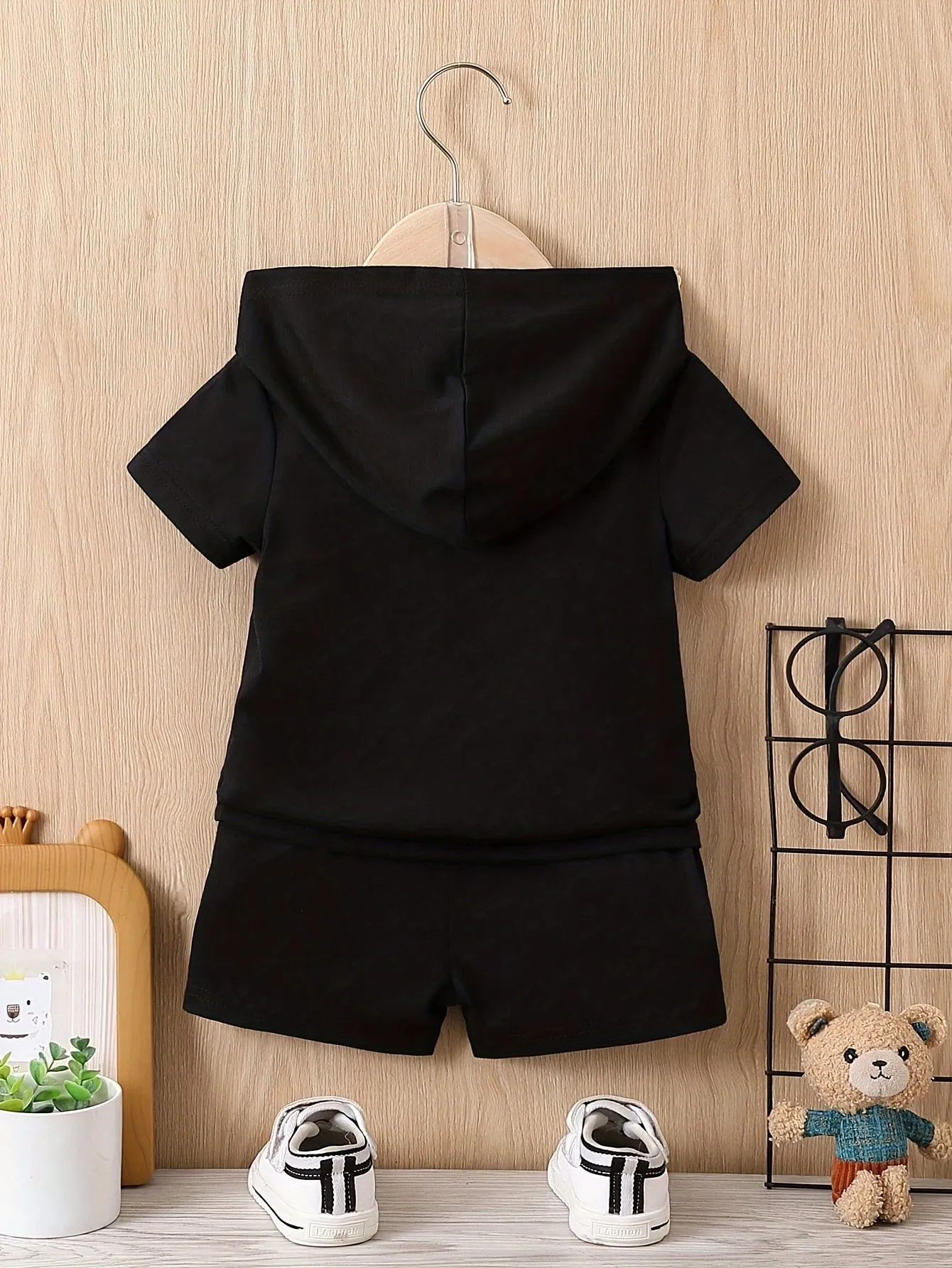 I Love Papa Summer Set Hooded Tshirt  Shorts for Baby Boy