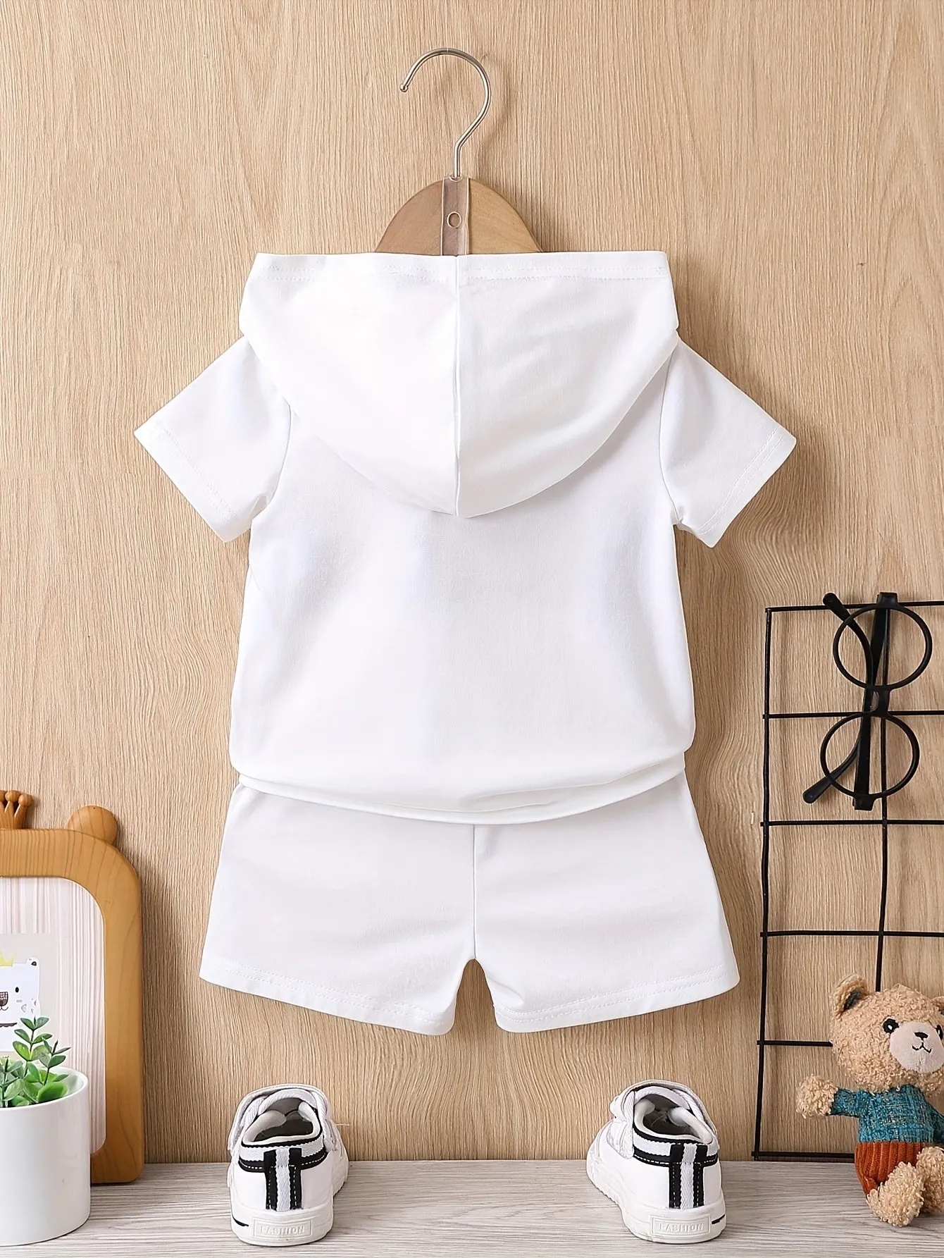 I Love Papa Summer Set Hooded Tshirt  Shorts for Baby Boy