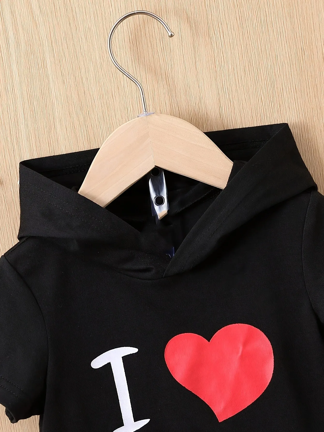 I Love Papa Summer Set Hooded Tshirt  Shorts for Baby Boy