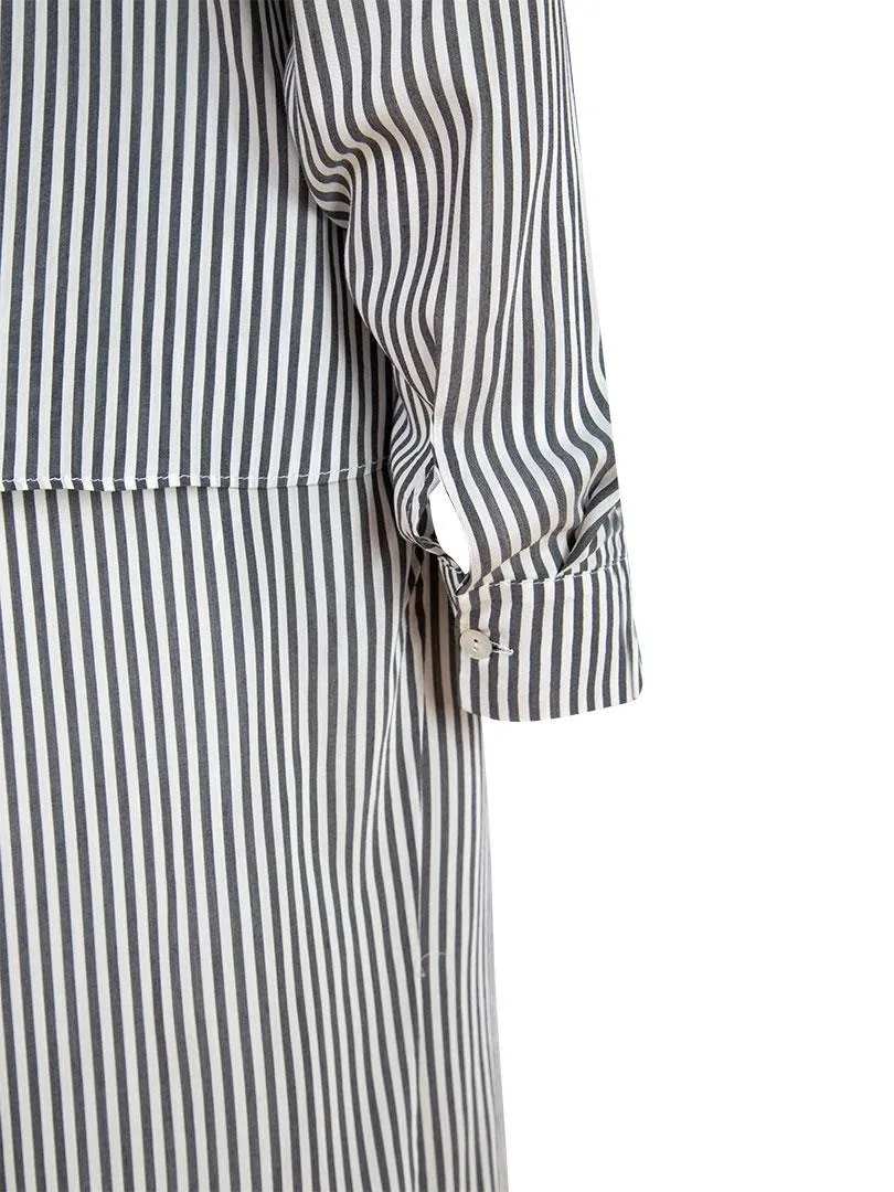 Iconic Lined Shirt Dress with Buttons Down the Front - Striped