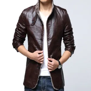 IFRICH Mens PU Leather Jackets Autumn Winter Smart Casual Leather Jacket