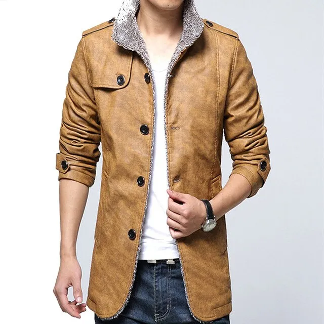 IFRICH Mens PU Leather Jackets Autumn Winter Smart Casual Leather Jacket