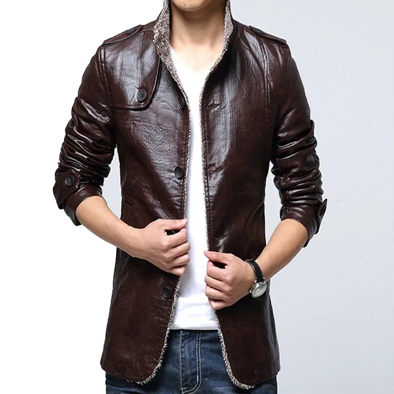IFRICH Mens PU Leather Jackets Autumn Winter Smart Casual Leather Jacket