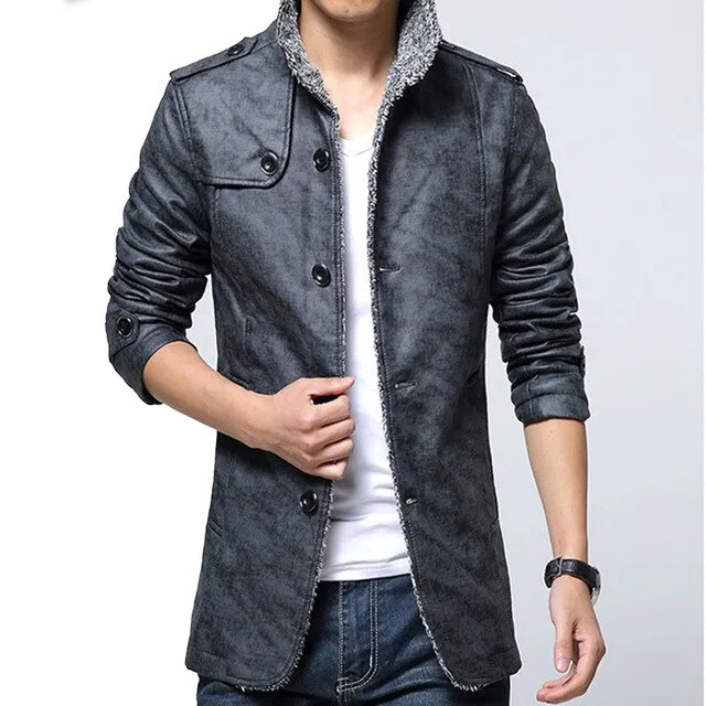 IFRICH Mens PU Leather Jackets Autumn Winter Smart Casual Leather Jacket