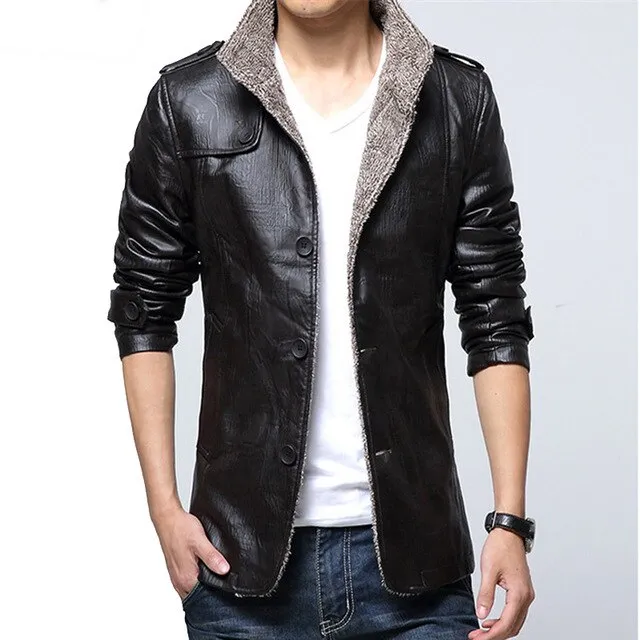 IFRICH Mens PU Leather Jackets Autumn Winter Smart Casual Leather Jacket