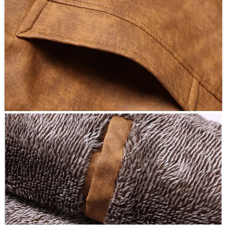 IFRICH Mens PU Leather Jackets Autumn Winter Smart Casual Leather Jacket