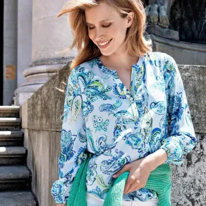Just White Paisley Blouse - Style J4049