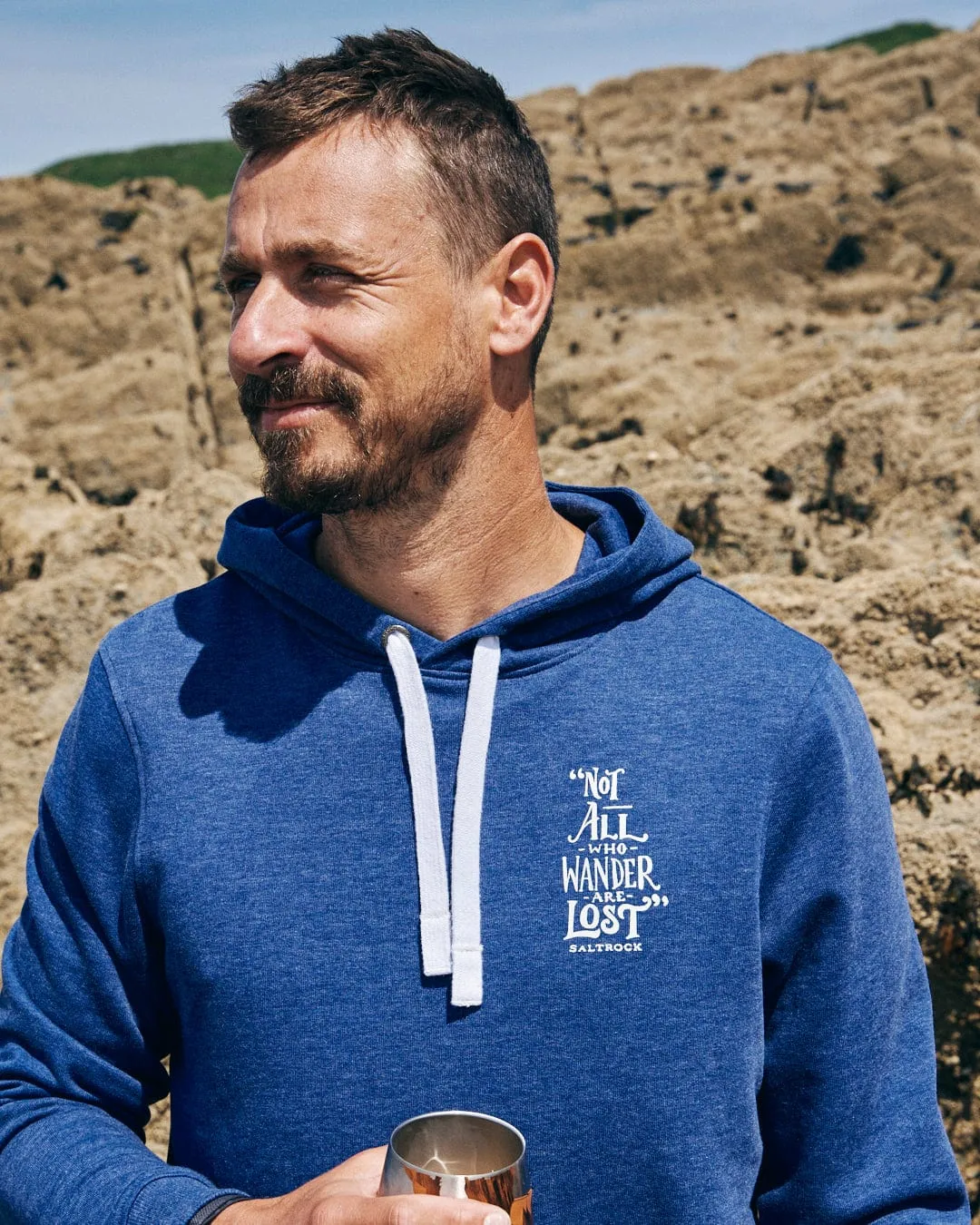 Lost Ships - Mens Pop Hoodie - Blue Marl