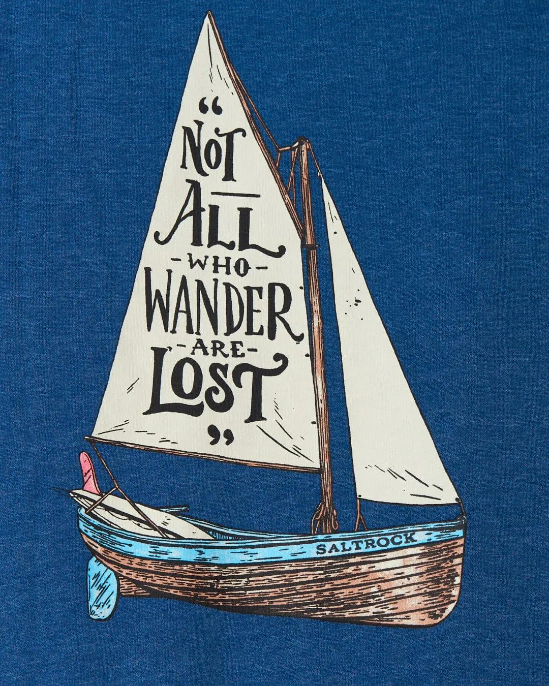 Lost Ships - Mens Pop Hoodie - Blue Marl