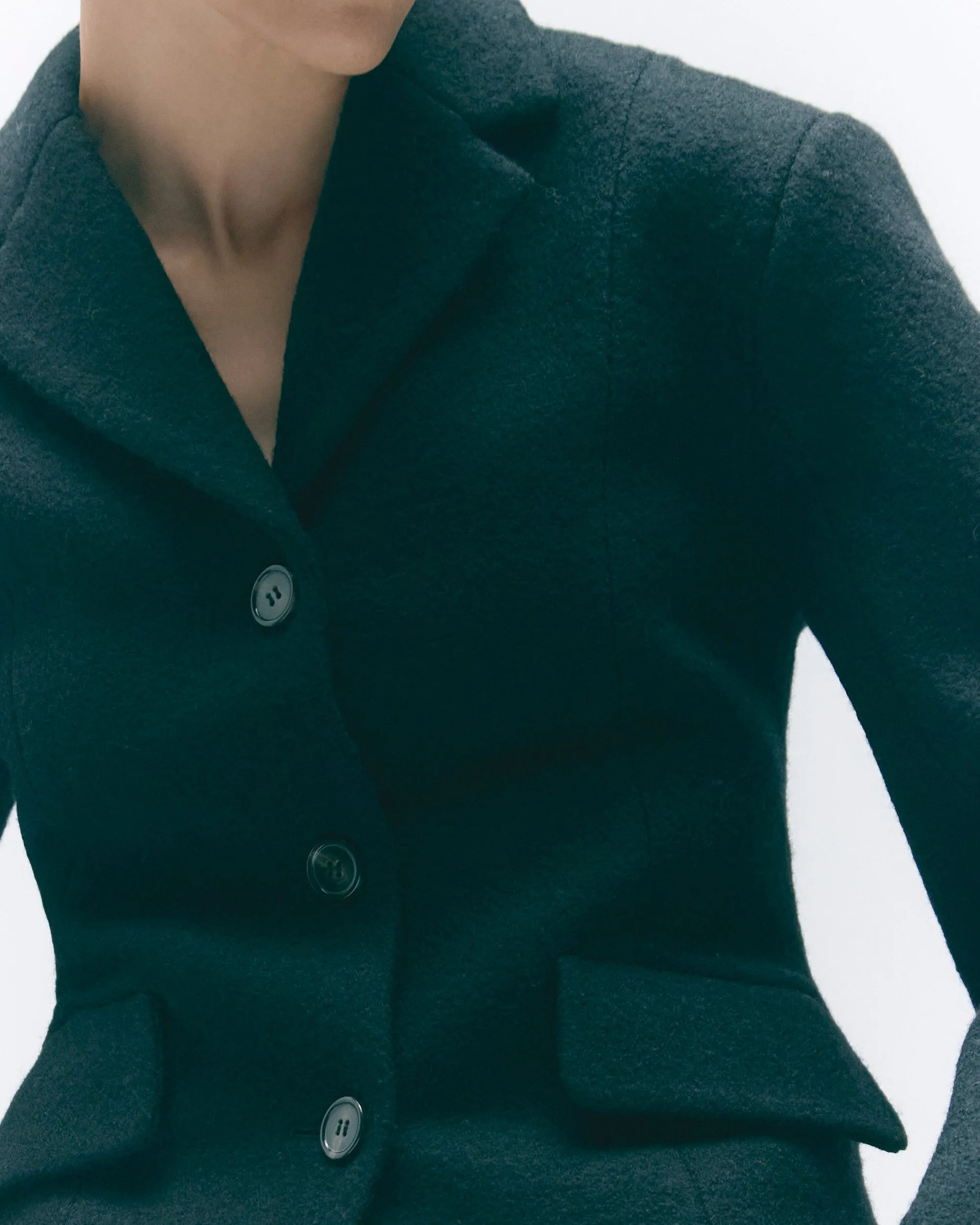 Marina Wool-Blend Sculpted Blazer