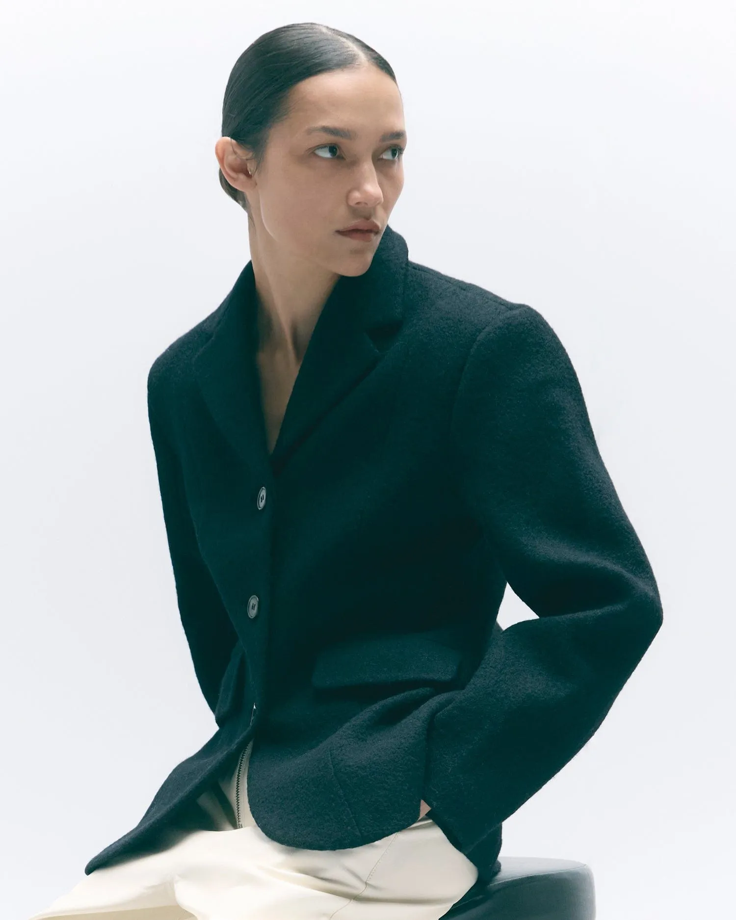 Marina Wool-Blend Sculpted Blazer
