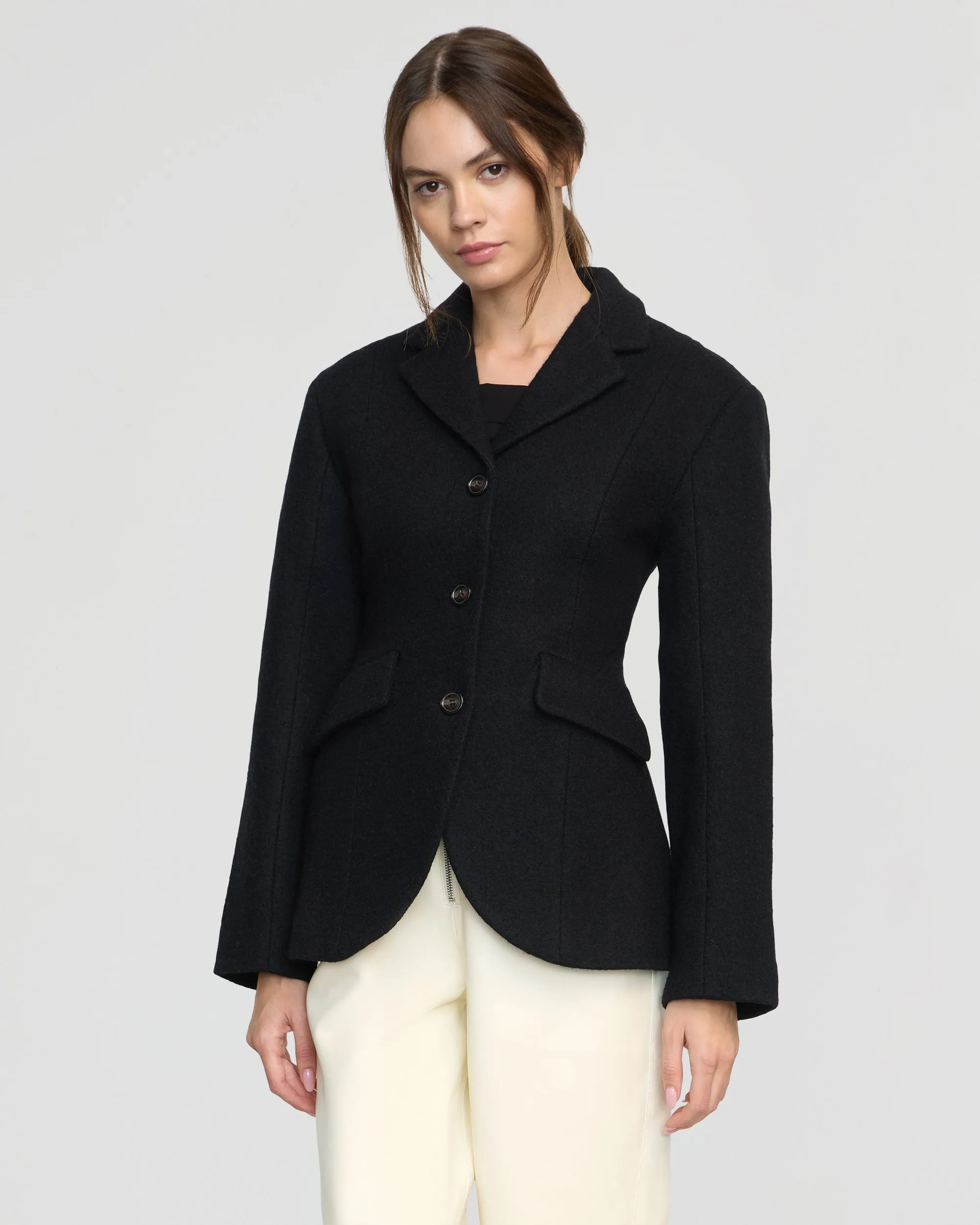 Marina Wool-Blend Sculpted Blazer