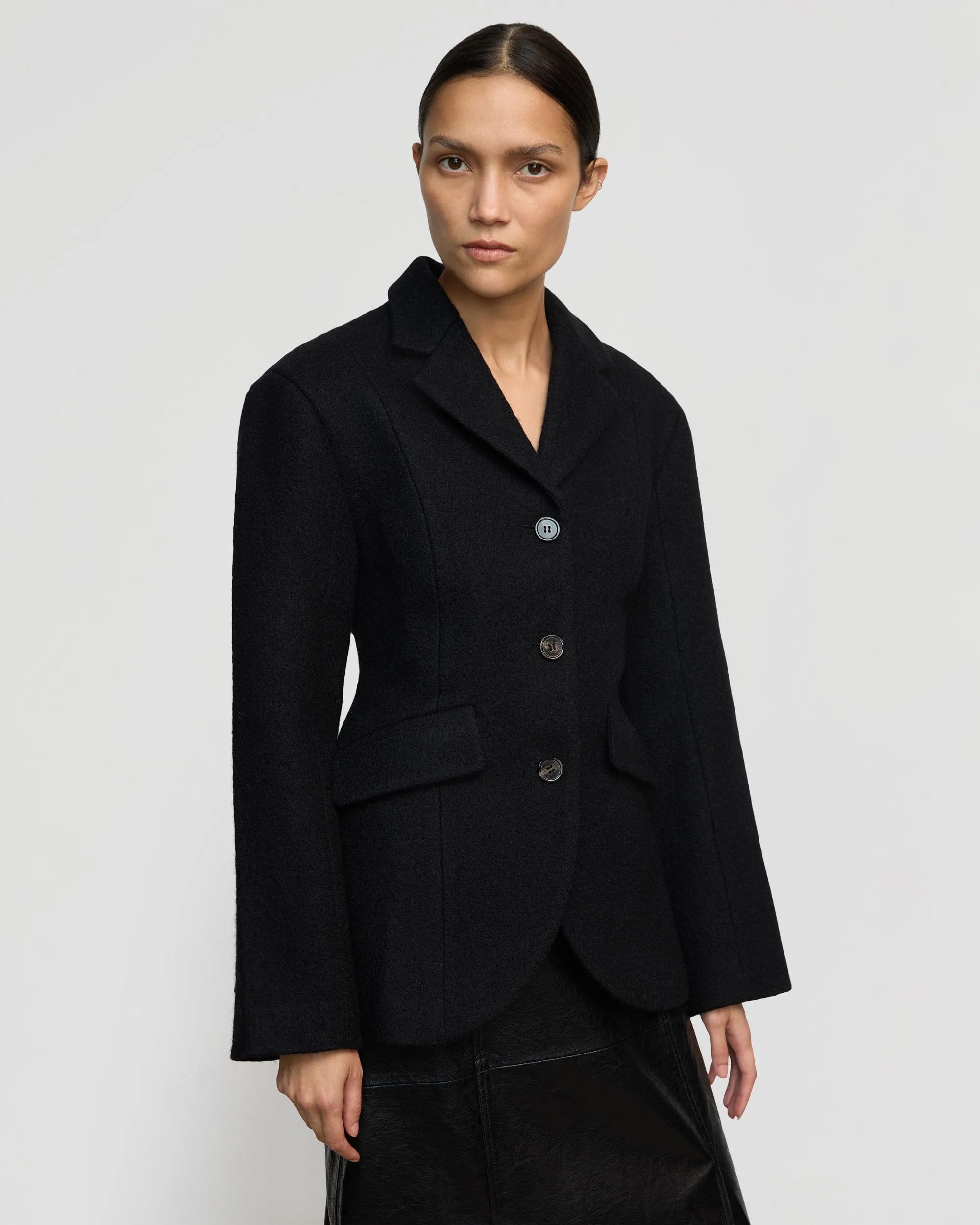 Marina Wool-Blend Sculpted Blazer