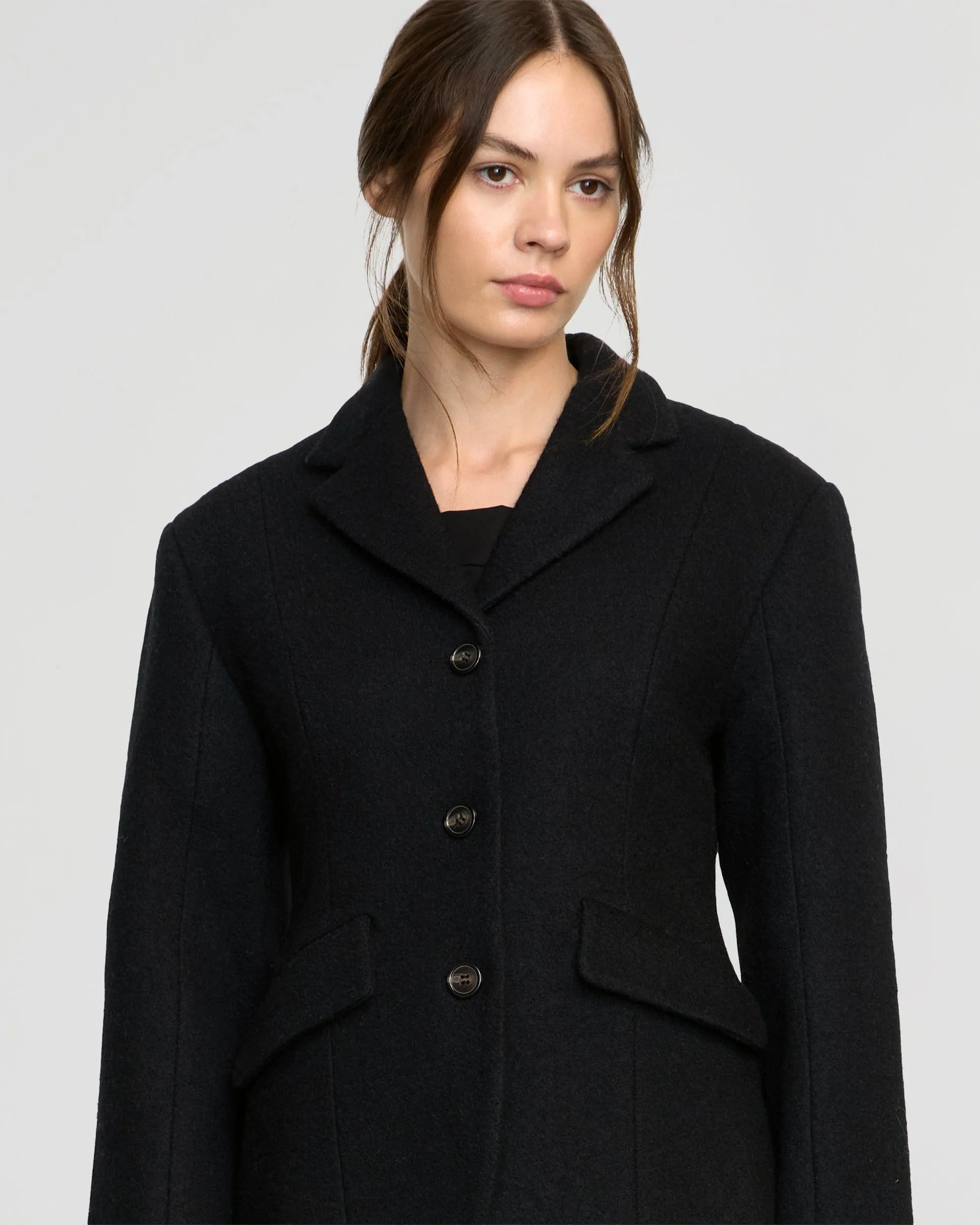 Marina Wool-Blend Sculpted Blazer