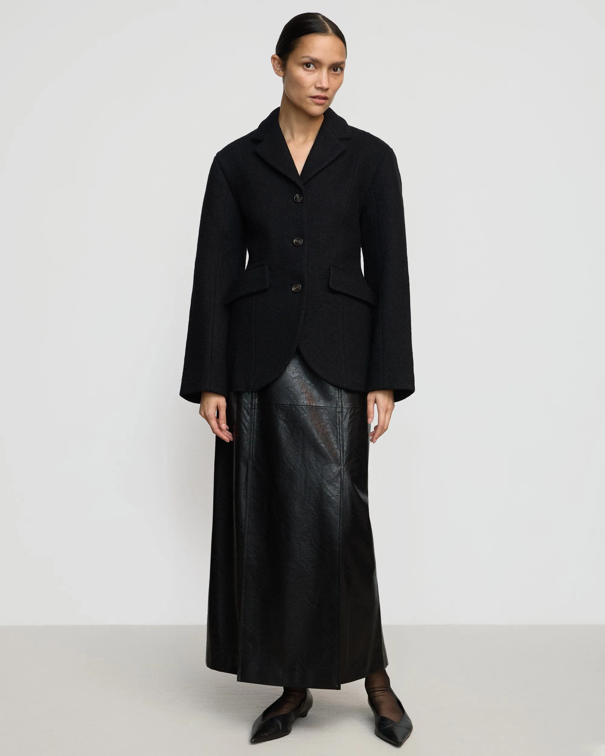 Marina Wool-Blend Sculpted Blazer