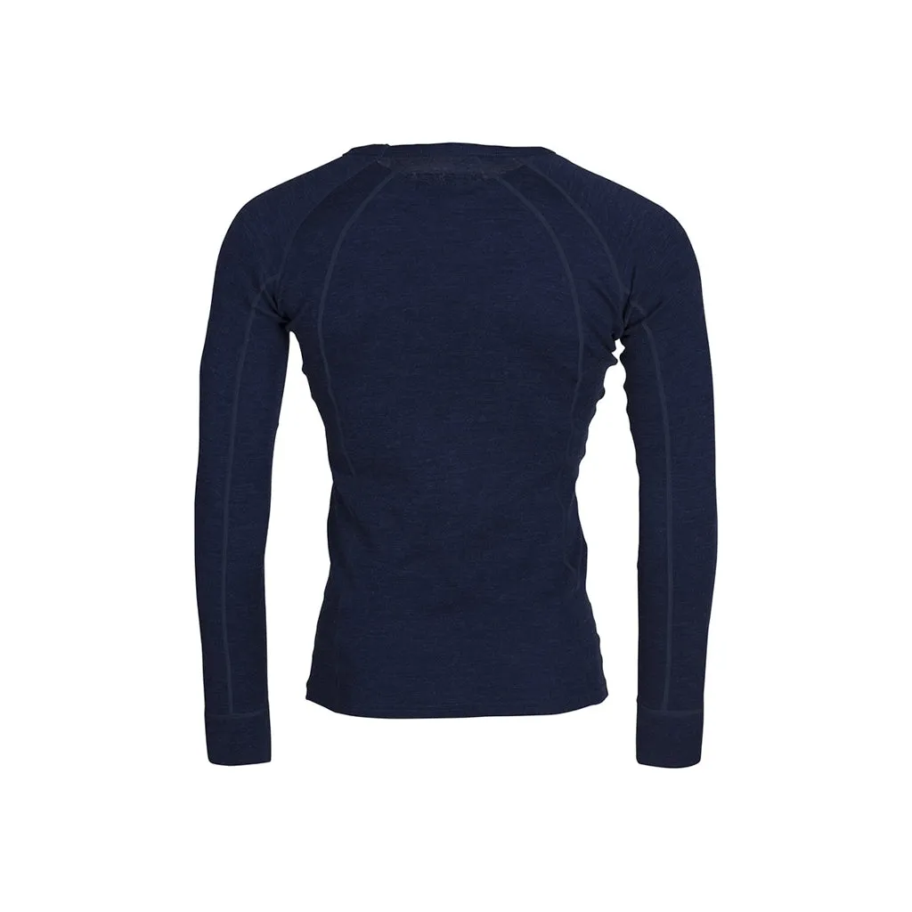 Mens Merino Wool Crew Neck - Navy Marle