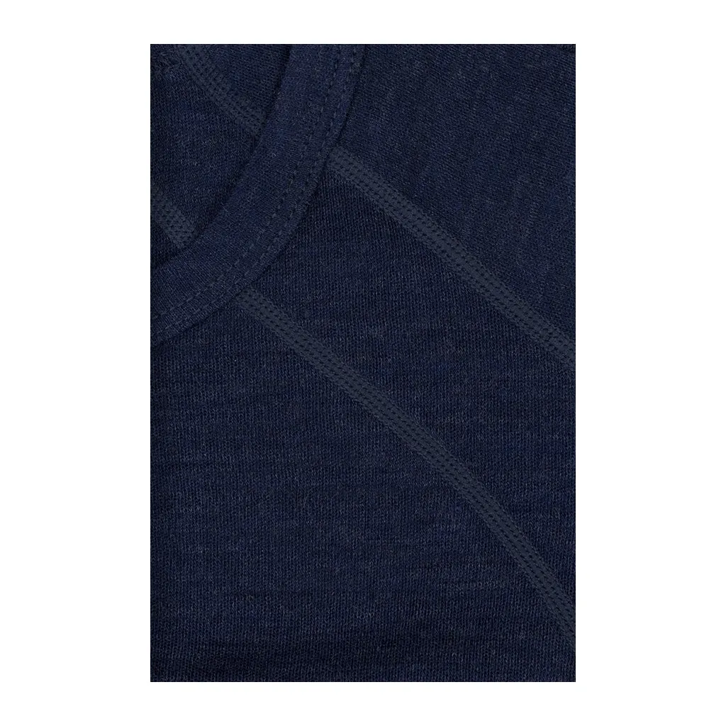 Mens Merino Wool Crew Neck - Navy Marle
