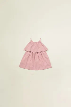 Mini Tiered Layered Dress in Hibiscus