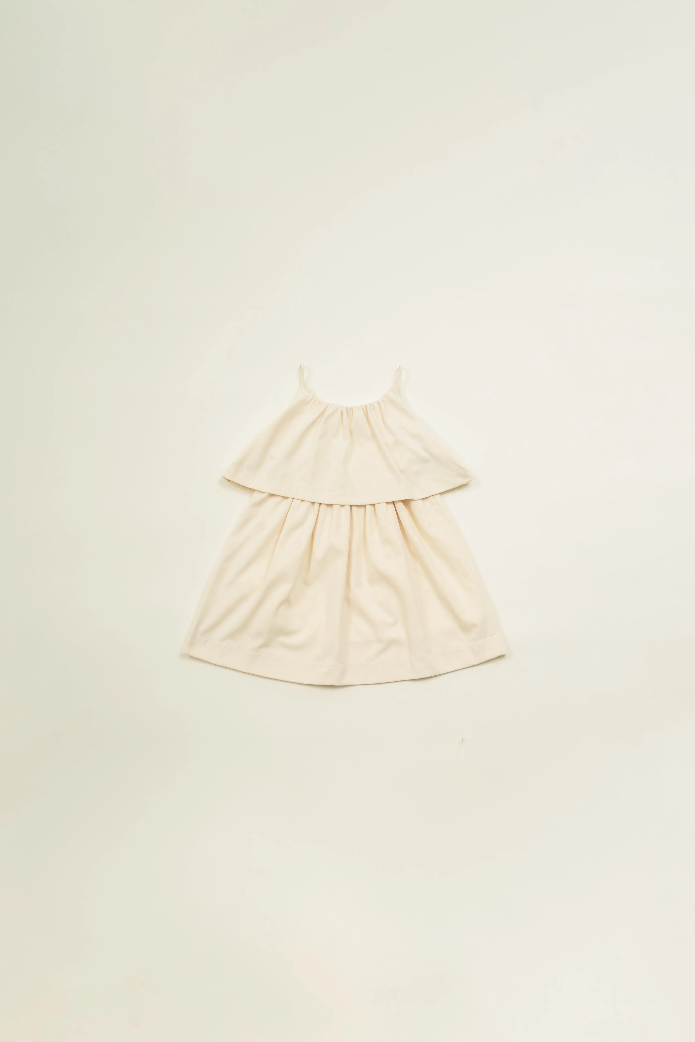 Mini Tiered Layered Dress in Natural