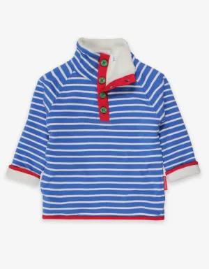 Organic Blue Breton Cosy Fleece Sweatshirt