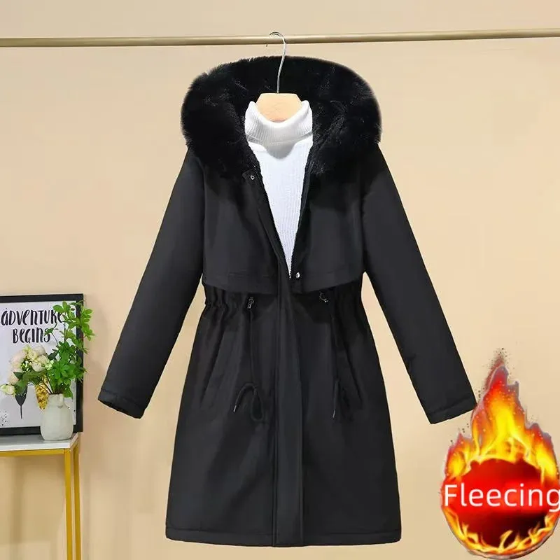 Purpdrank Women's Winter Jacket Hodded Fleece Padded Jacket Casual Loose Windbreaker Office Lady Matching New In Coats & Jackets Outerwear