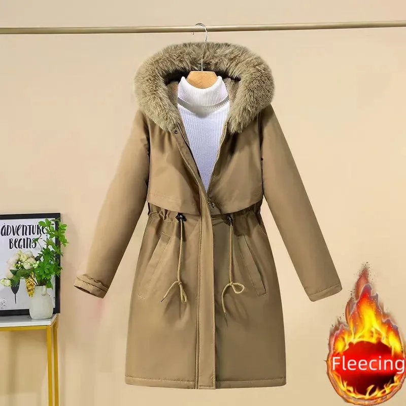 Purpdrank Women's Winter Jacket Hodded Fleece Padded Jacket Casual Loose Windbreaker Office Lady Matching New In Coats & Jackets Outerwear