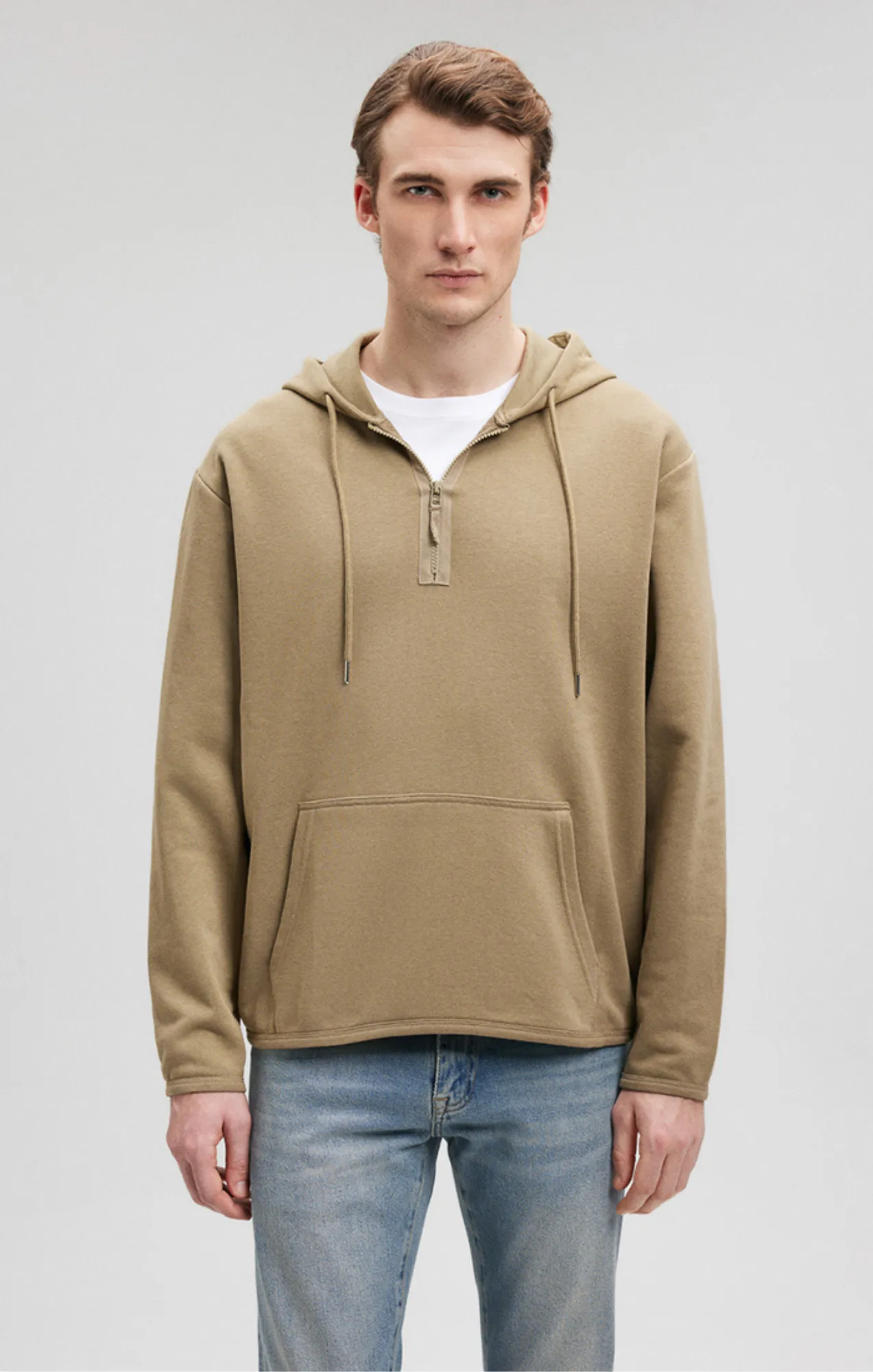 QUARTER ZIP HOODIE IN MERMAID