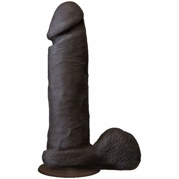 Realistic Cock Ultraskyn Black 8in